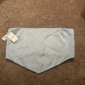 Sunday Best Light Blue Strapless Bandeau Top